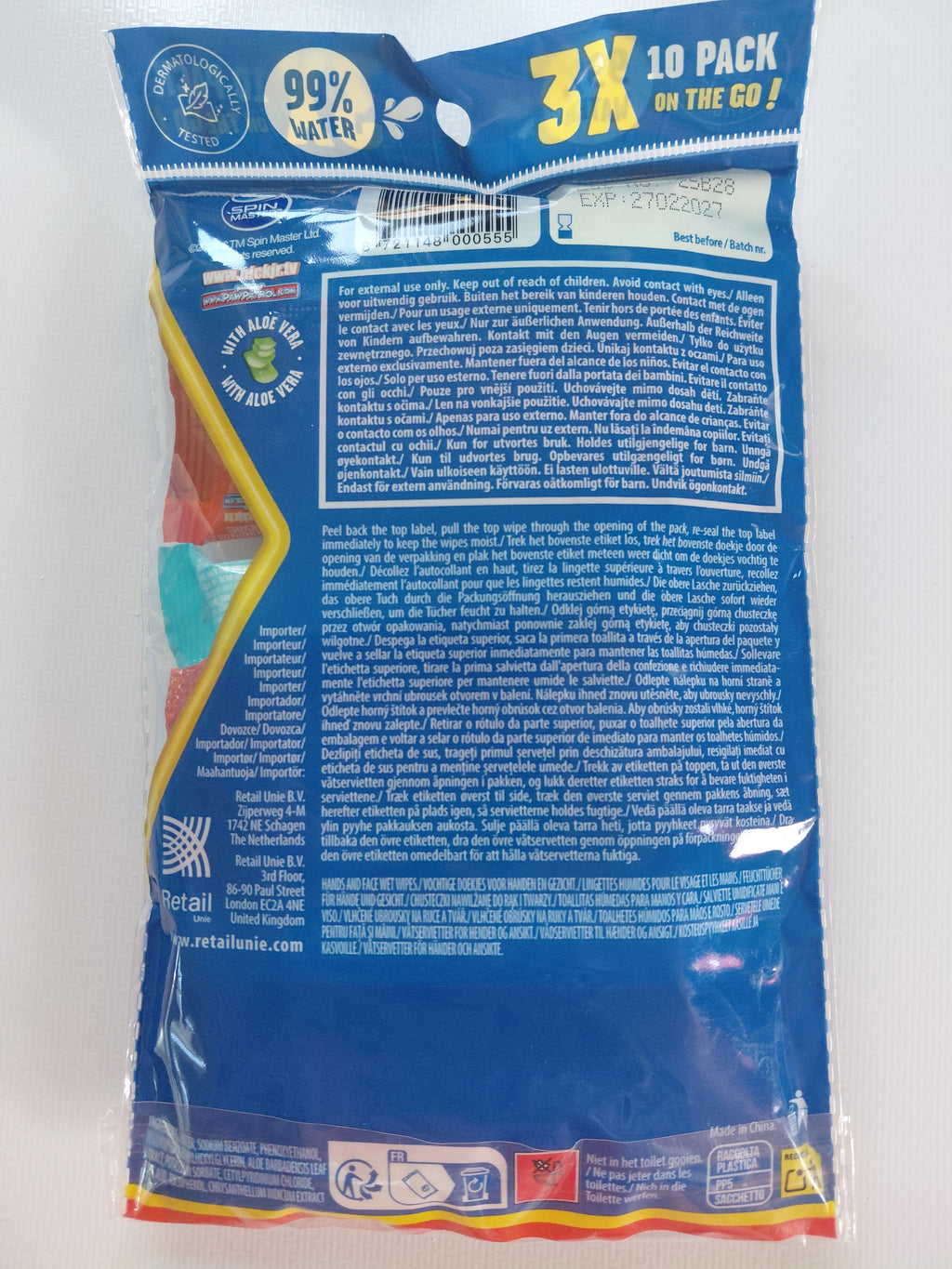 Paw Patrol Hands & Face Wipes – 3 x 10 Pack