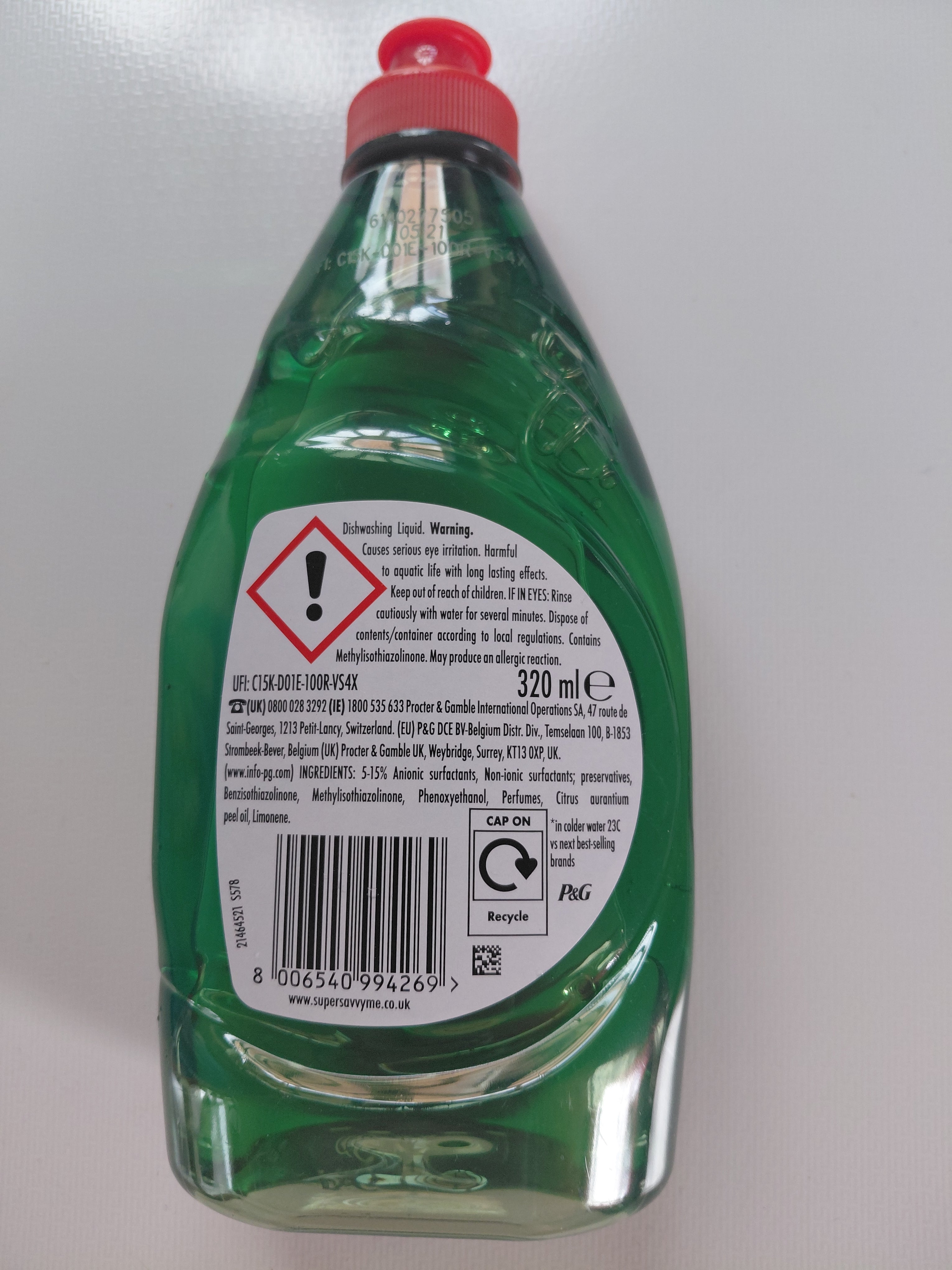Fairy Original Washing Up Liquid – 320ml