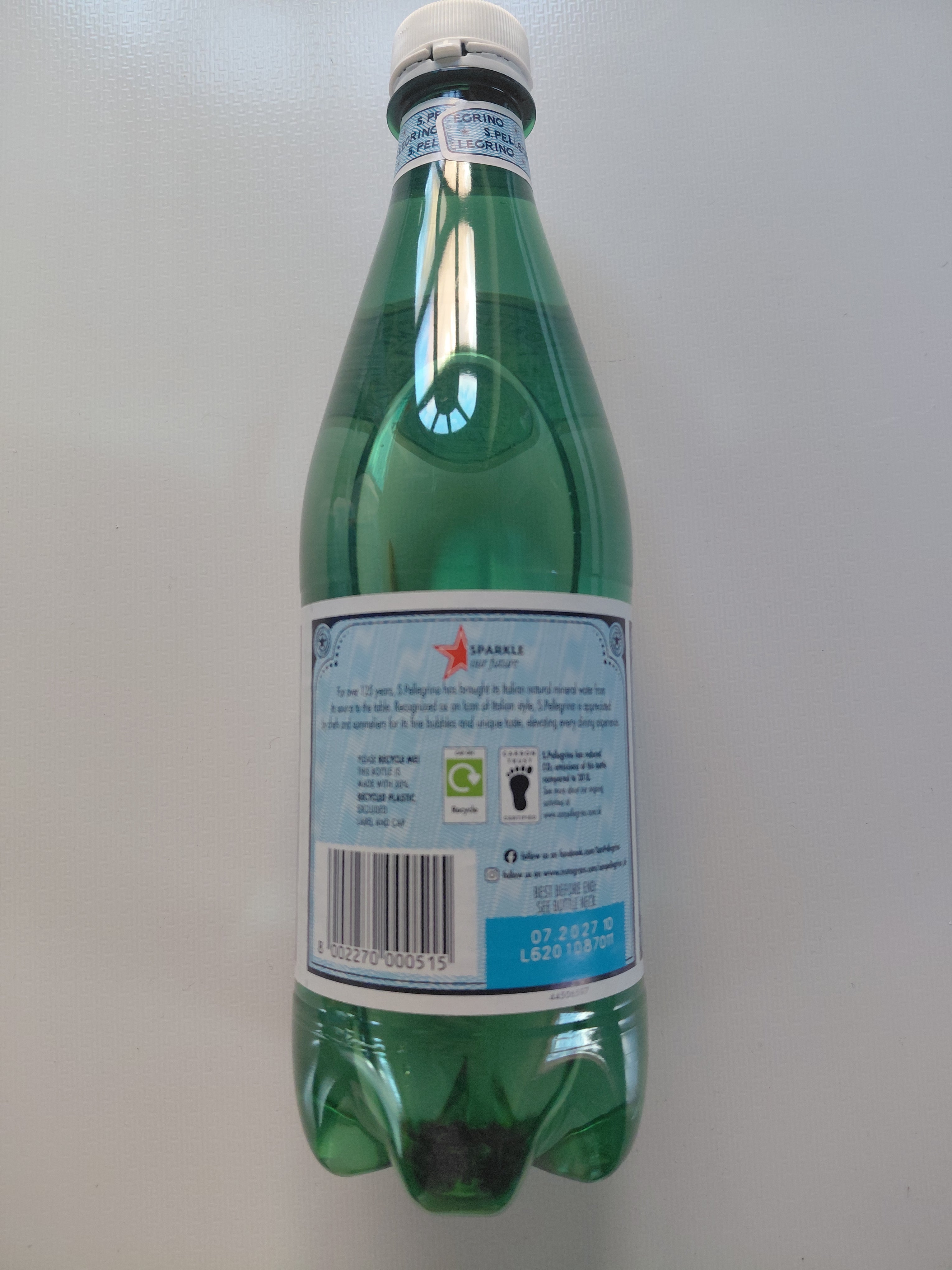 San Pellegrino Sparkling Natural Mineral Water 500ml