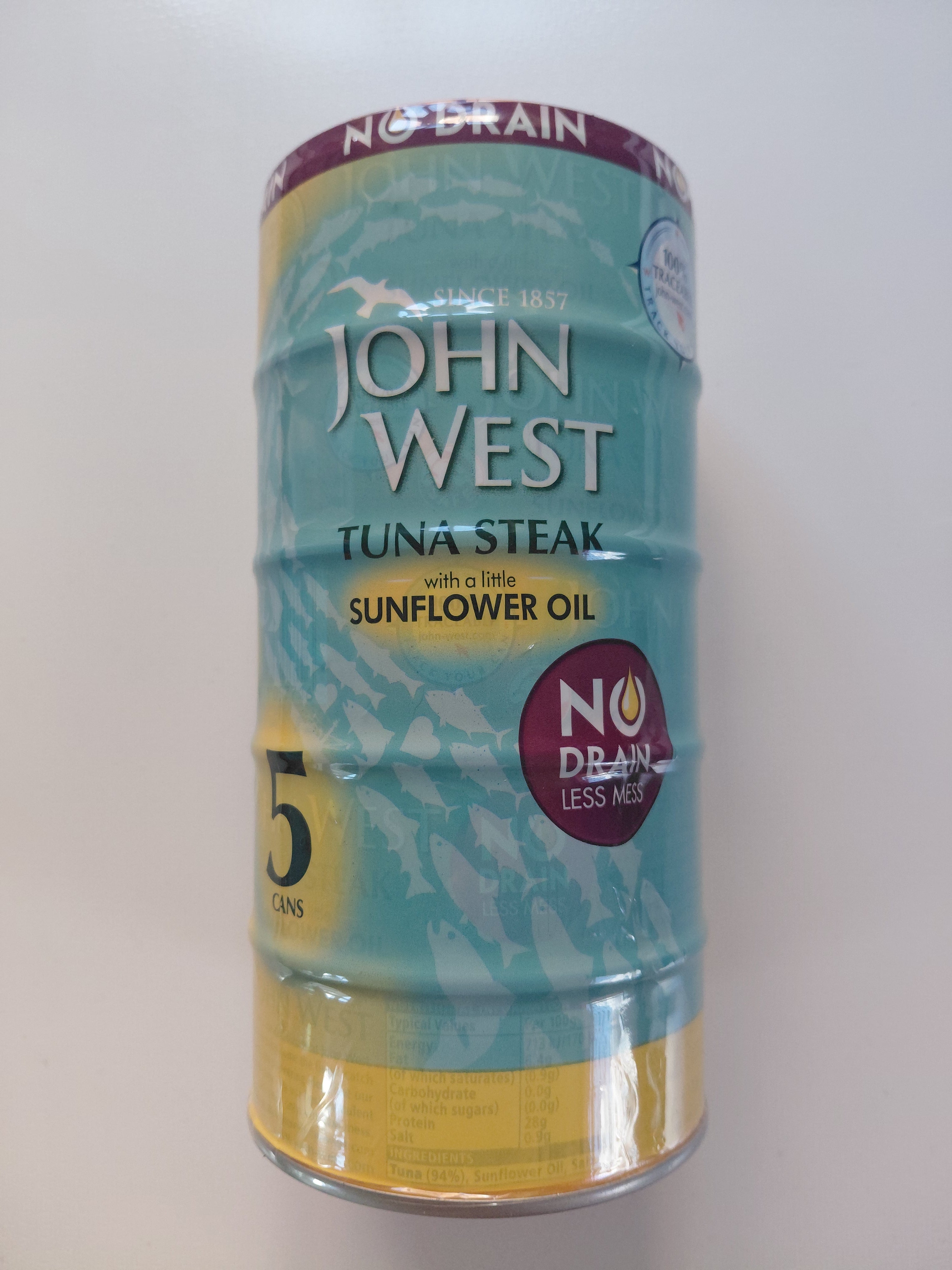 John West Tuna Steak in Sunflower Oil – 5 × 110g