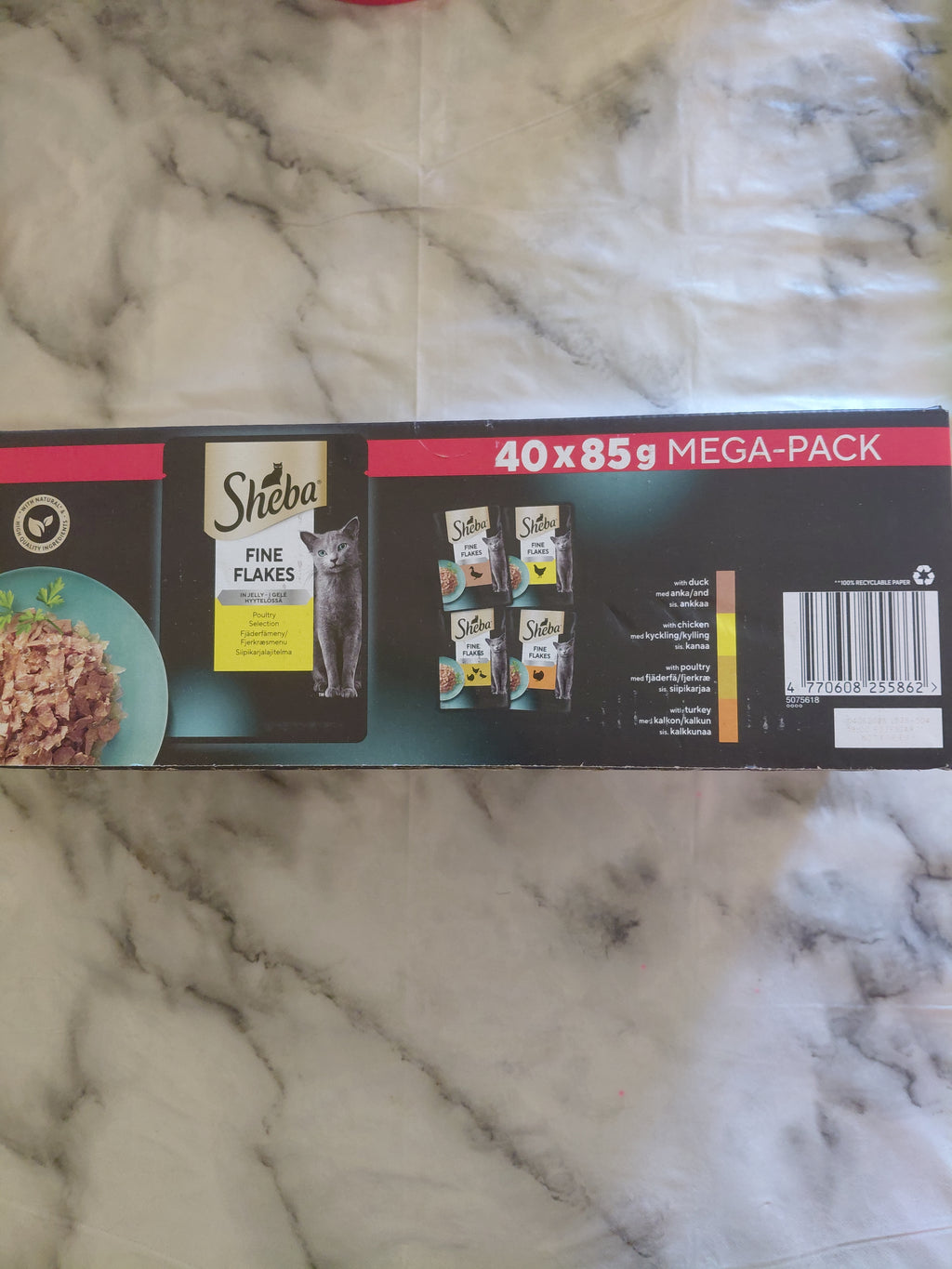 Sheba Fine Flakes Poultry Selection in Jelly – 40 × 85g