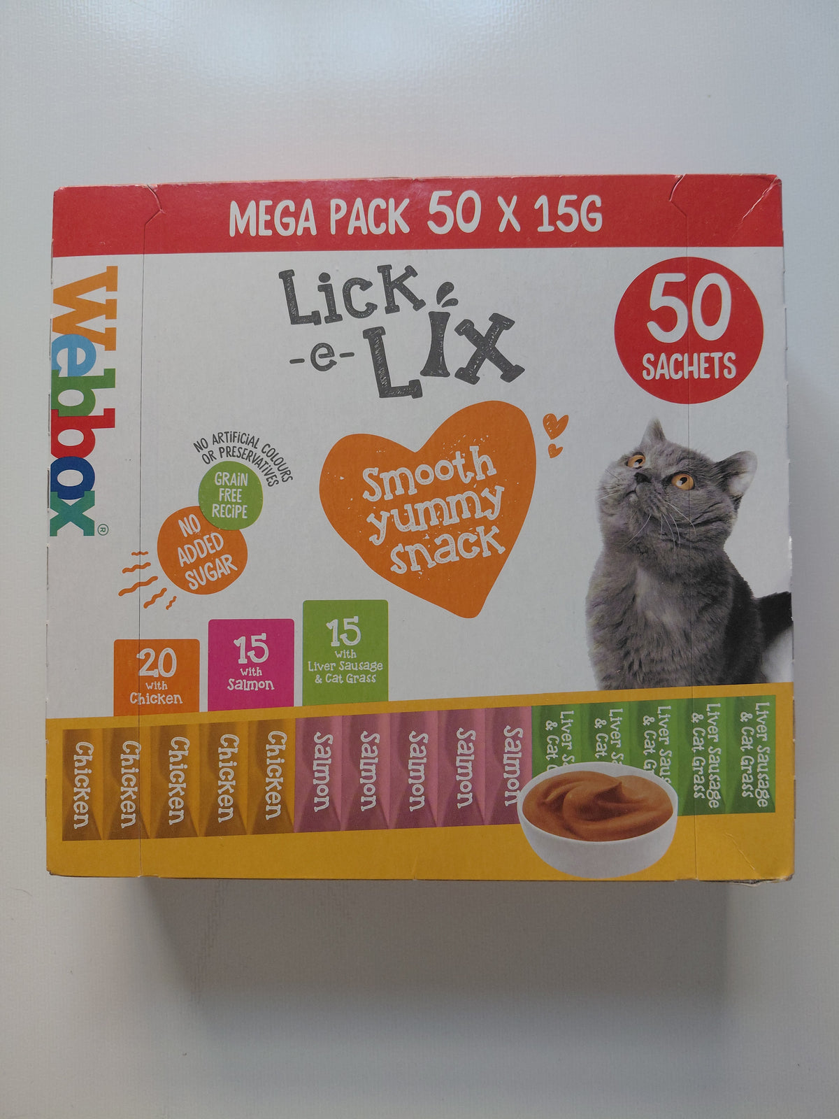 Webbox Lick-e-Lix Cat Treats Mega Pack – 50 × 15g