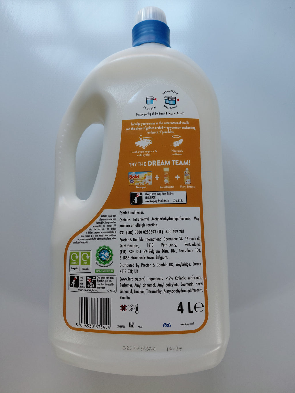 Lenor Gold Orchid Fabric Conditioner 4L – 200 Washes