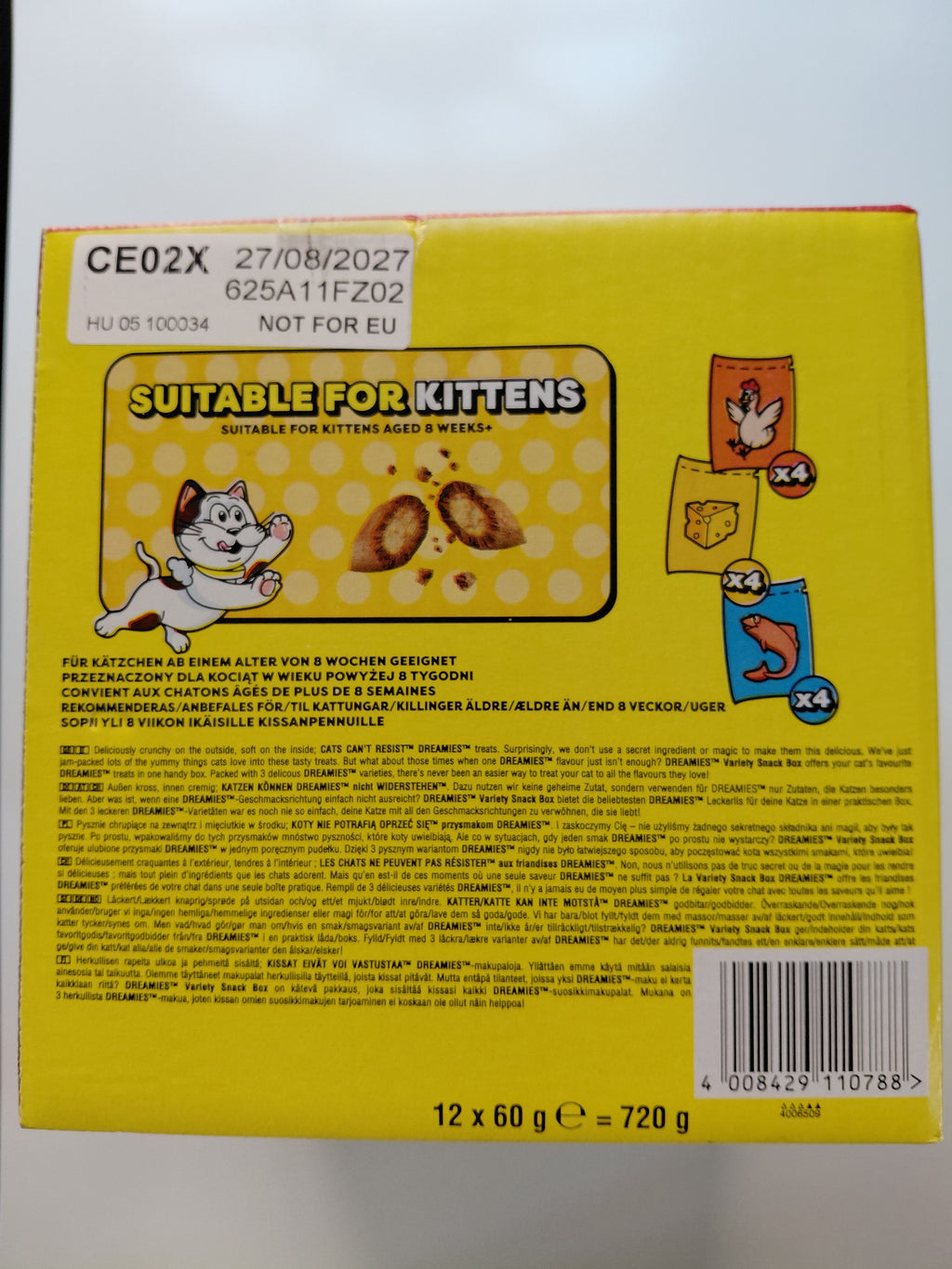 Dreamies Variety Snack Box Cat Treats – 12 × 60g