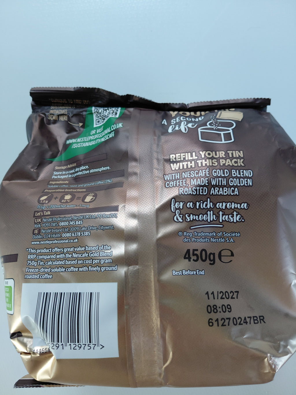 Nescafé Gold Blend Instant Coffee Refill Pack 450g