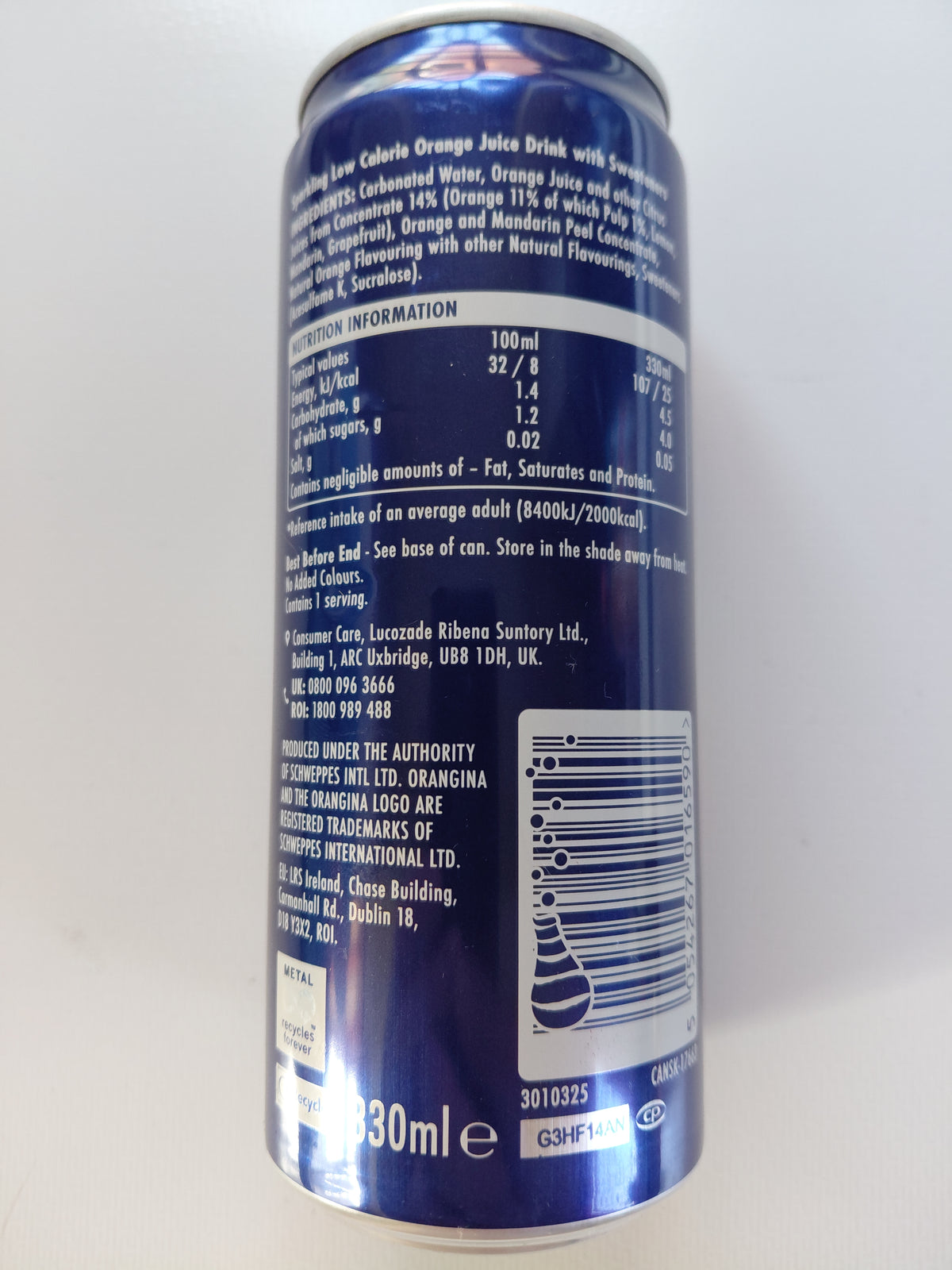 Orangina Sparkling Orange Drink 330ml