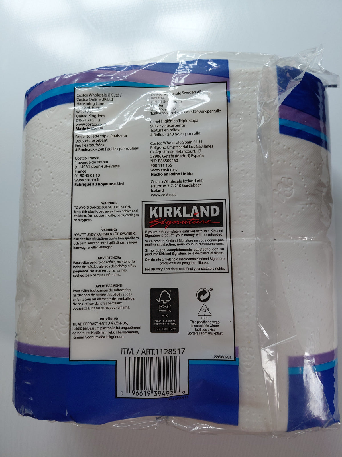 Kirkland Signature Triple Satin Bath Tissue – 4 Rolls