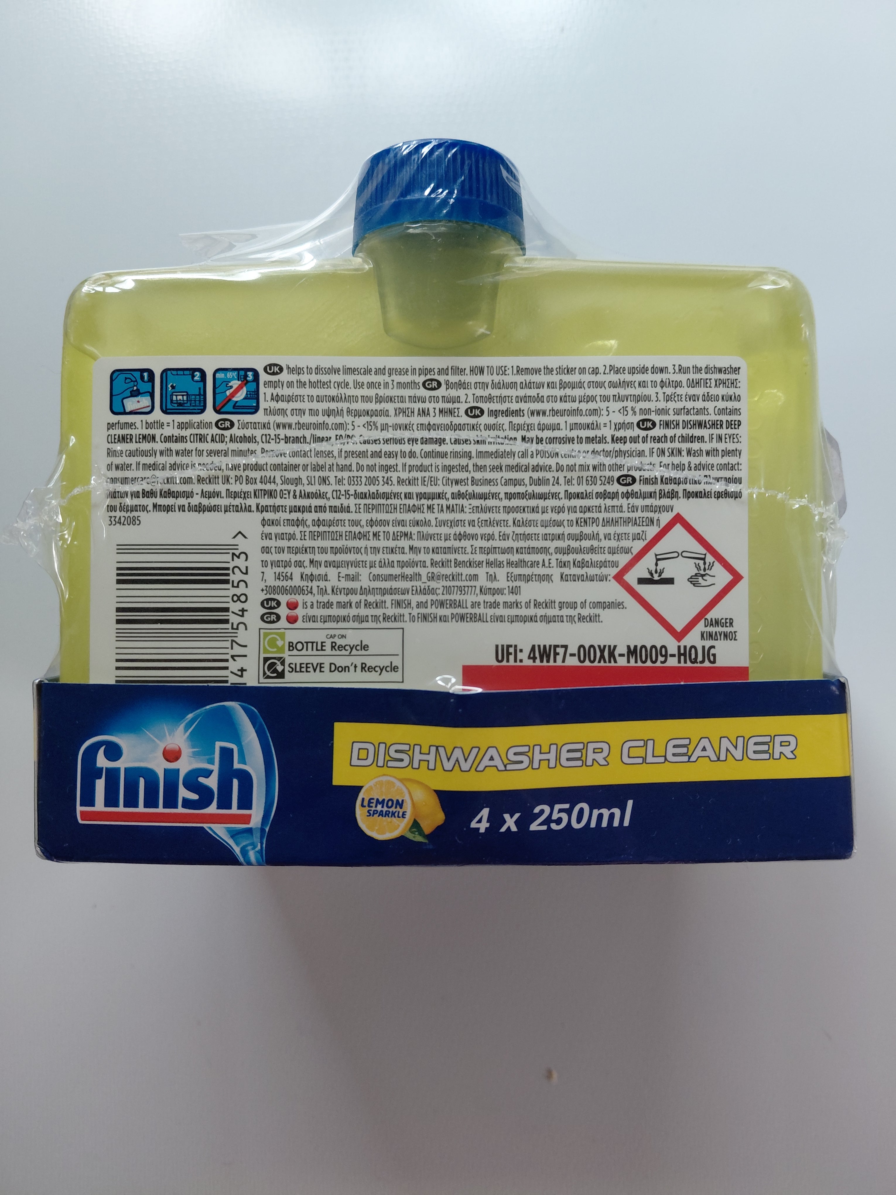 Finish Dishwasher Cleaner Lemon 250ml
