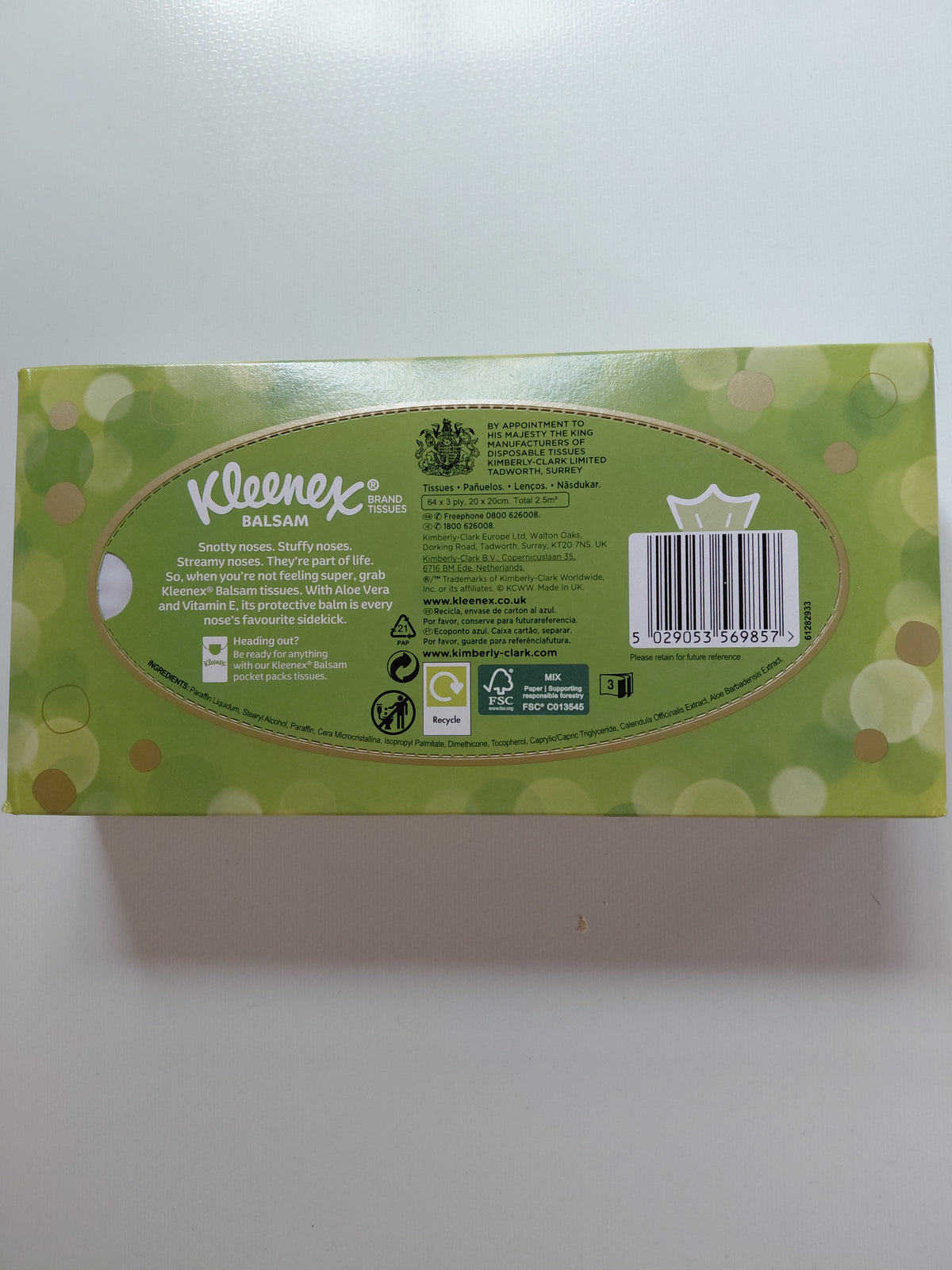Kleenex Balsam Facial Tissues with Aloe Vera & Vitamin E – 64 Tissues
