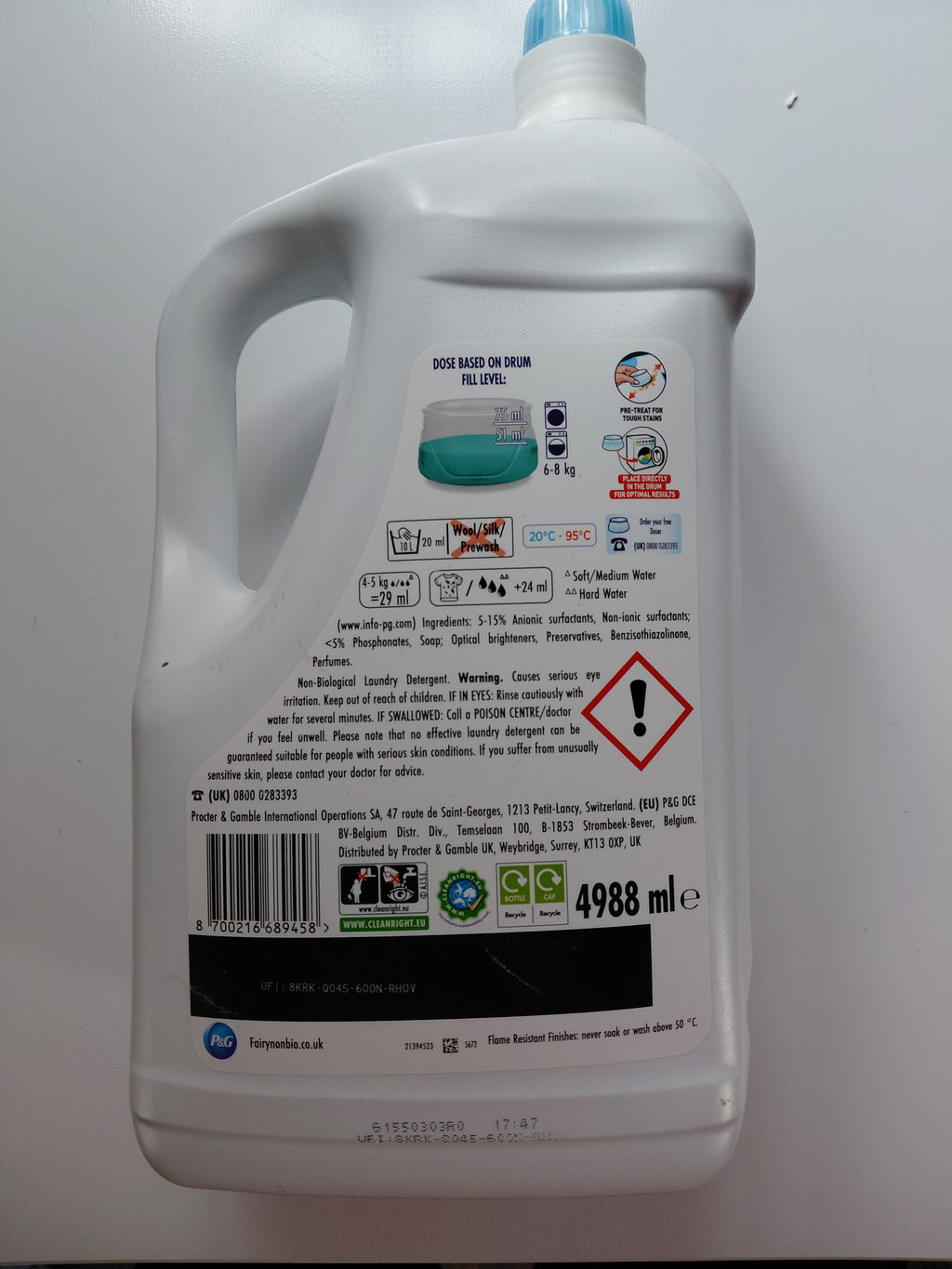 Fairy Non Bio Fabric Conditioner 5L – 172 Washes