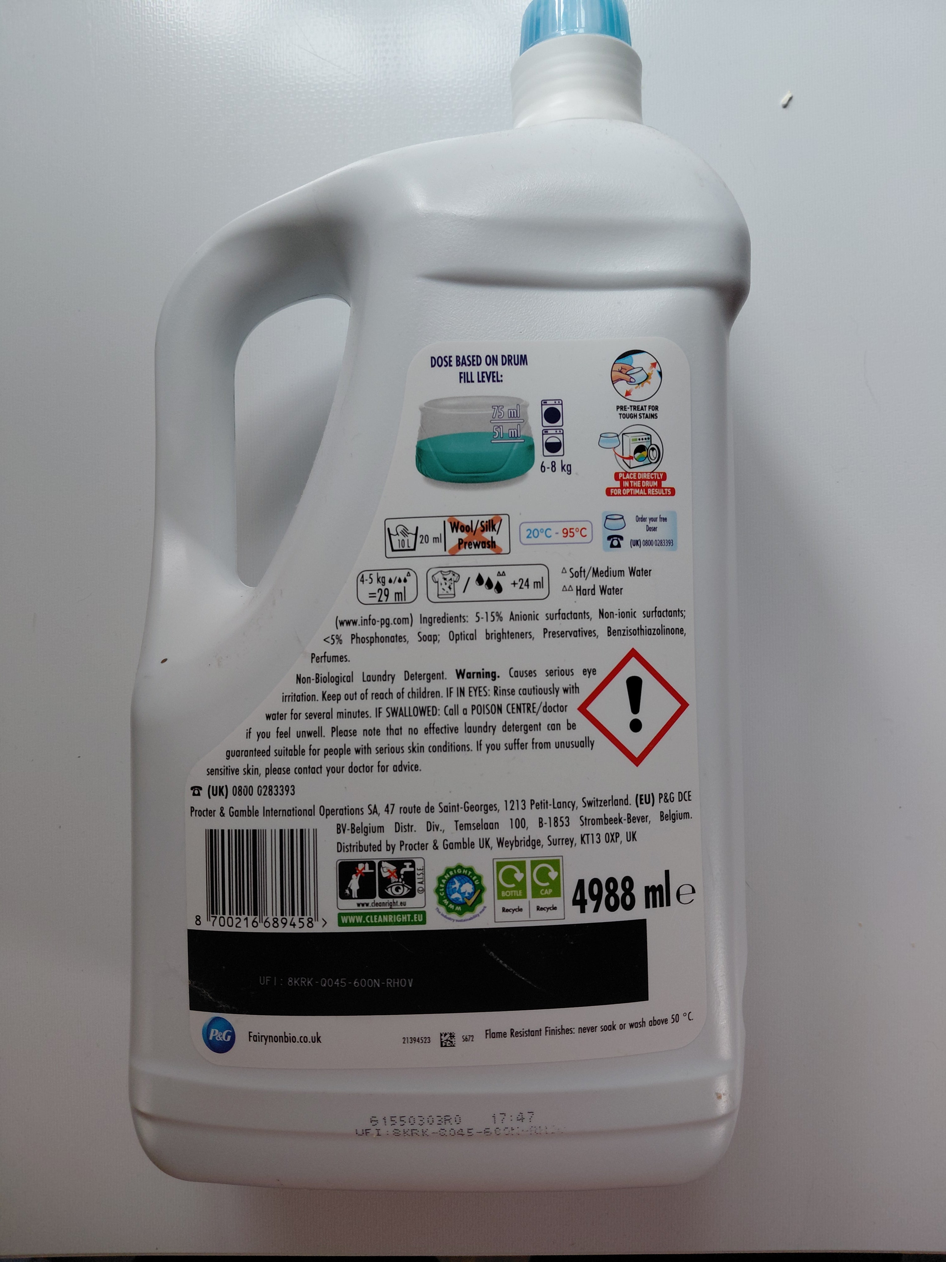 Fairy Non Bio Fabric Conditioner 5L – 172 Washes