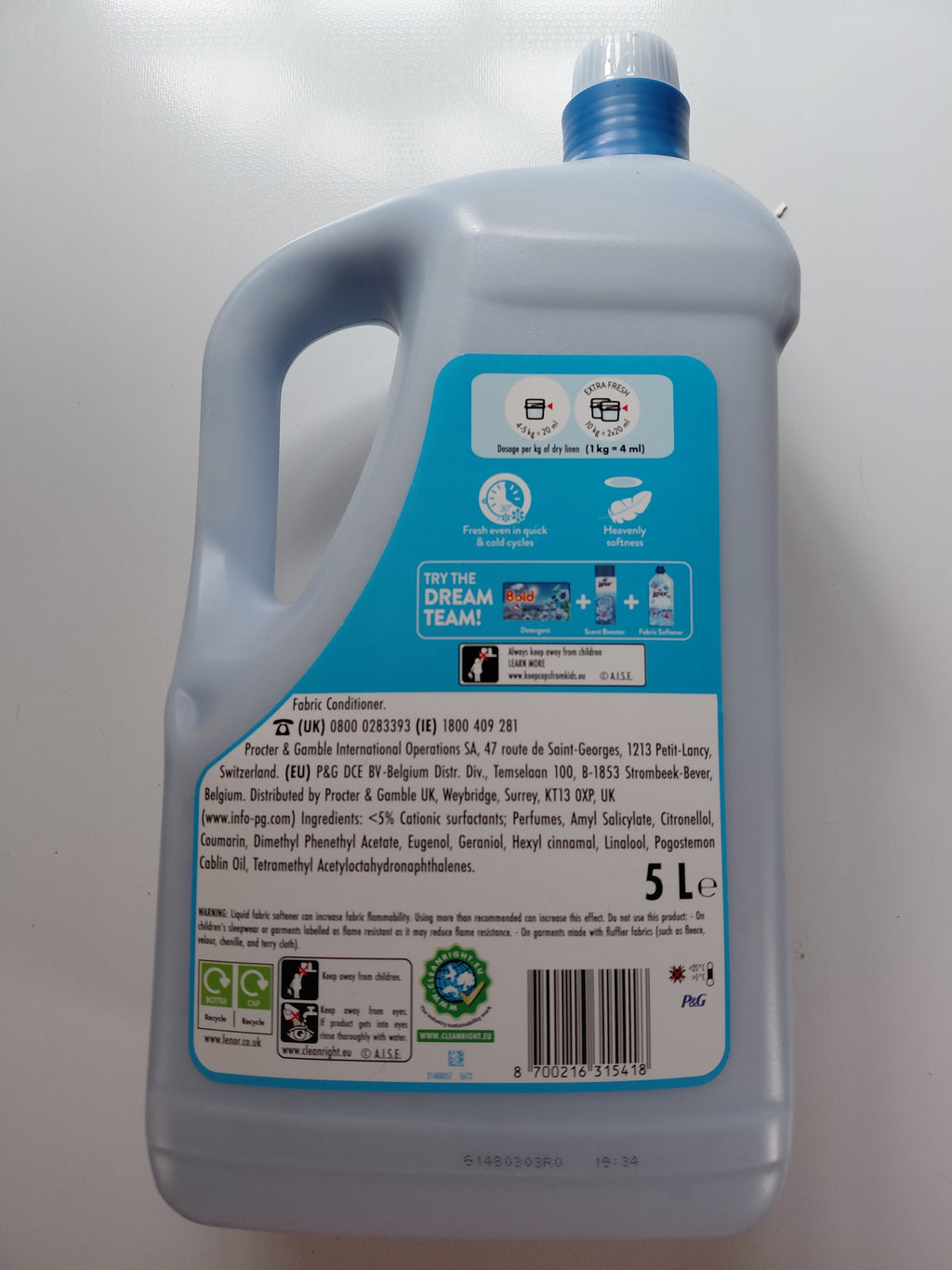Fairy Fabric Softener 5L – 250 Washes