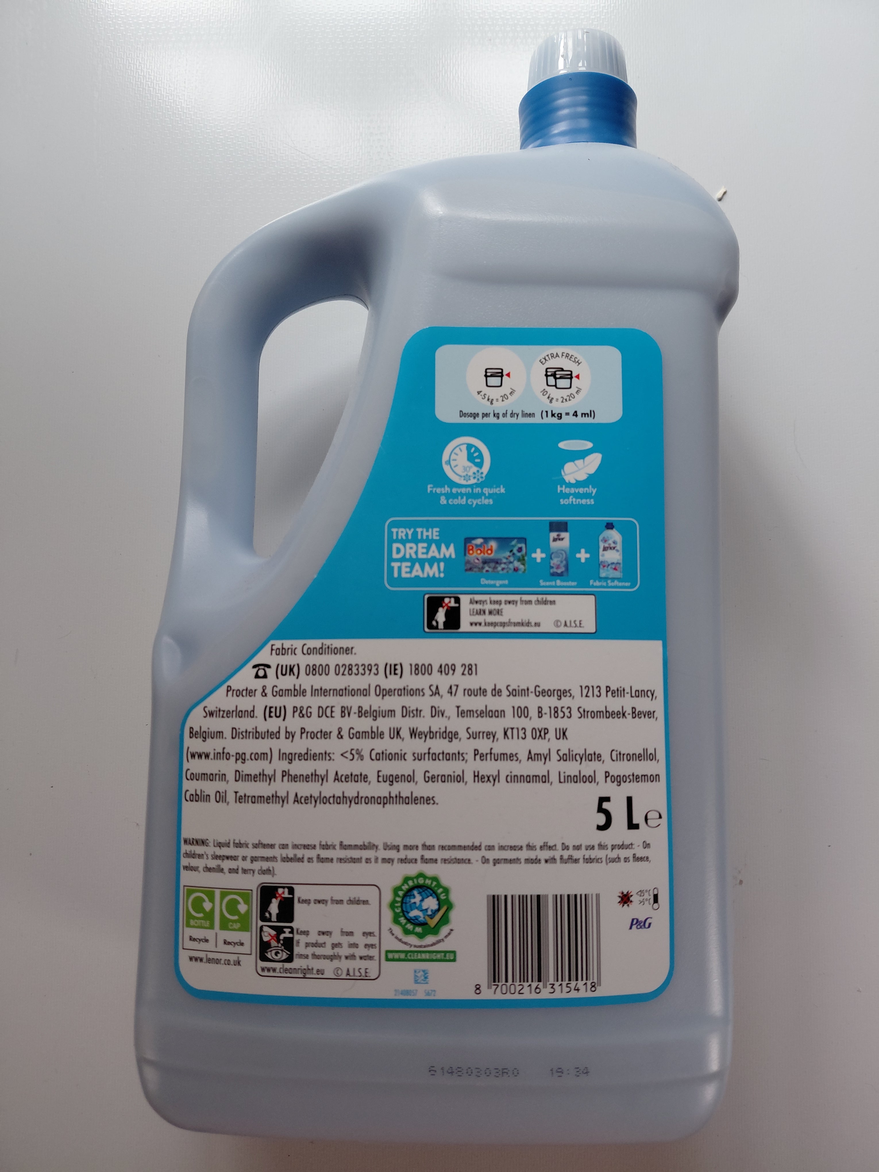 Fairy Fabric Softener 5L – 250 Washes