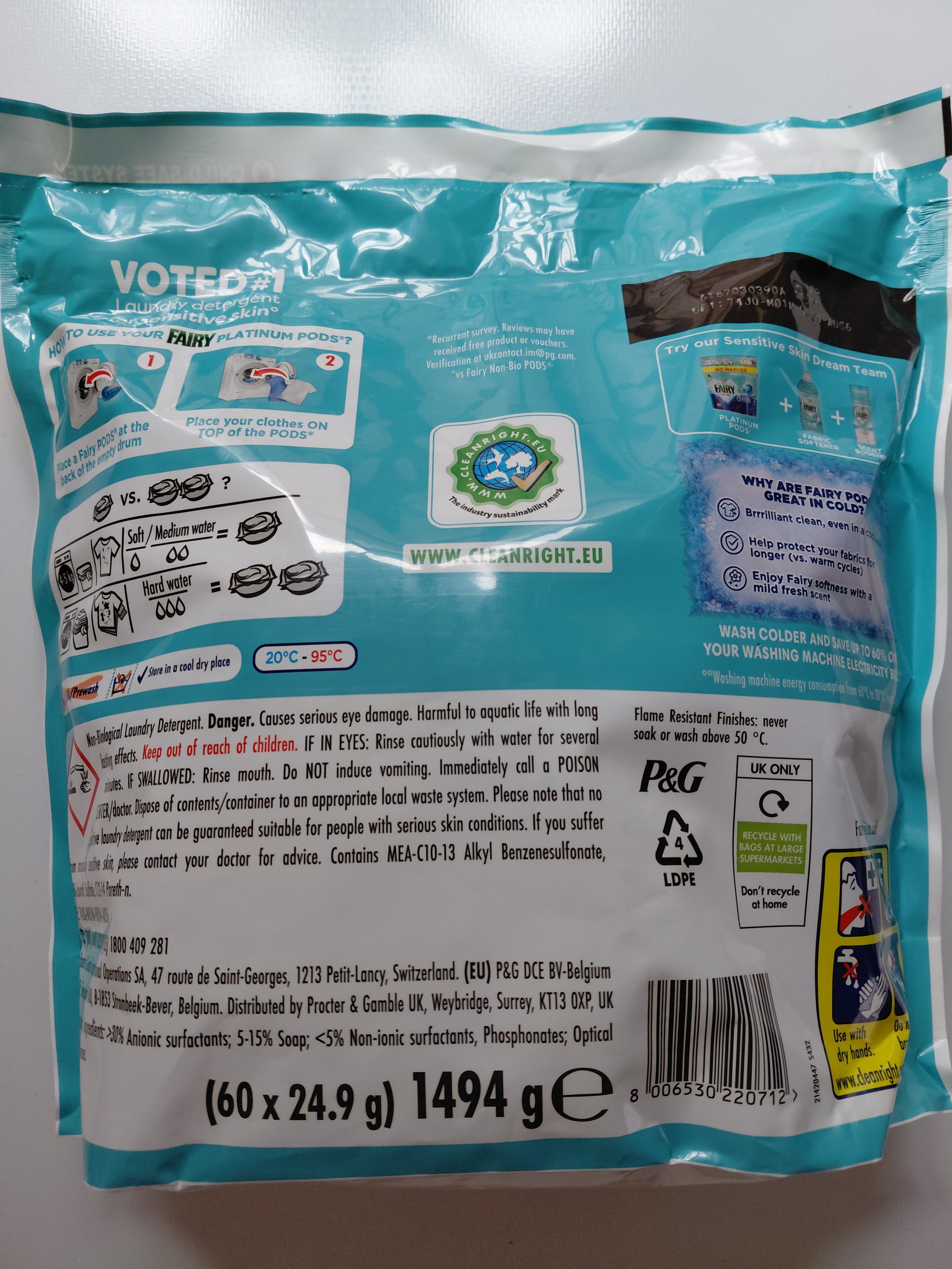 Fairy Non Bio Platinum Laundry Pods – 60 Washes