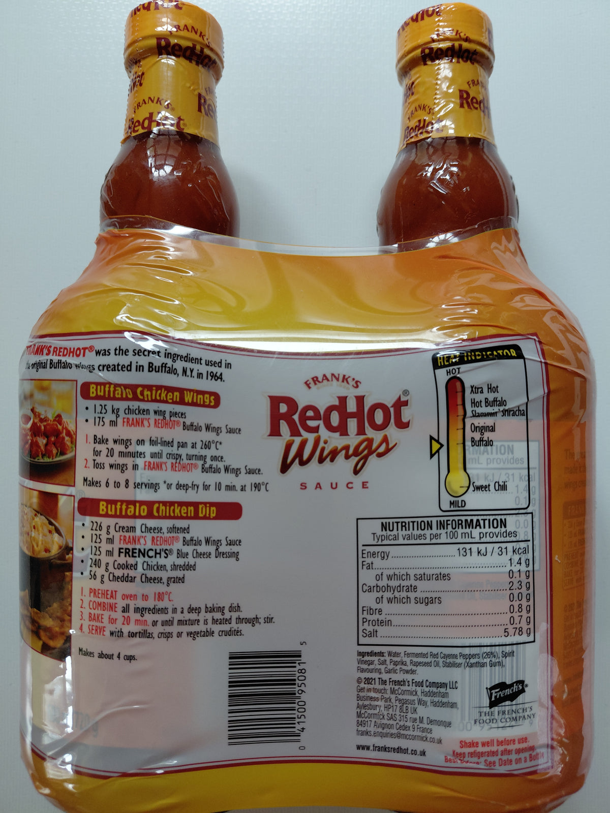 Frank’s RedHot Buffalo Wings Sauce – 2 x 680ml