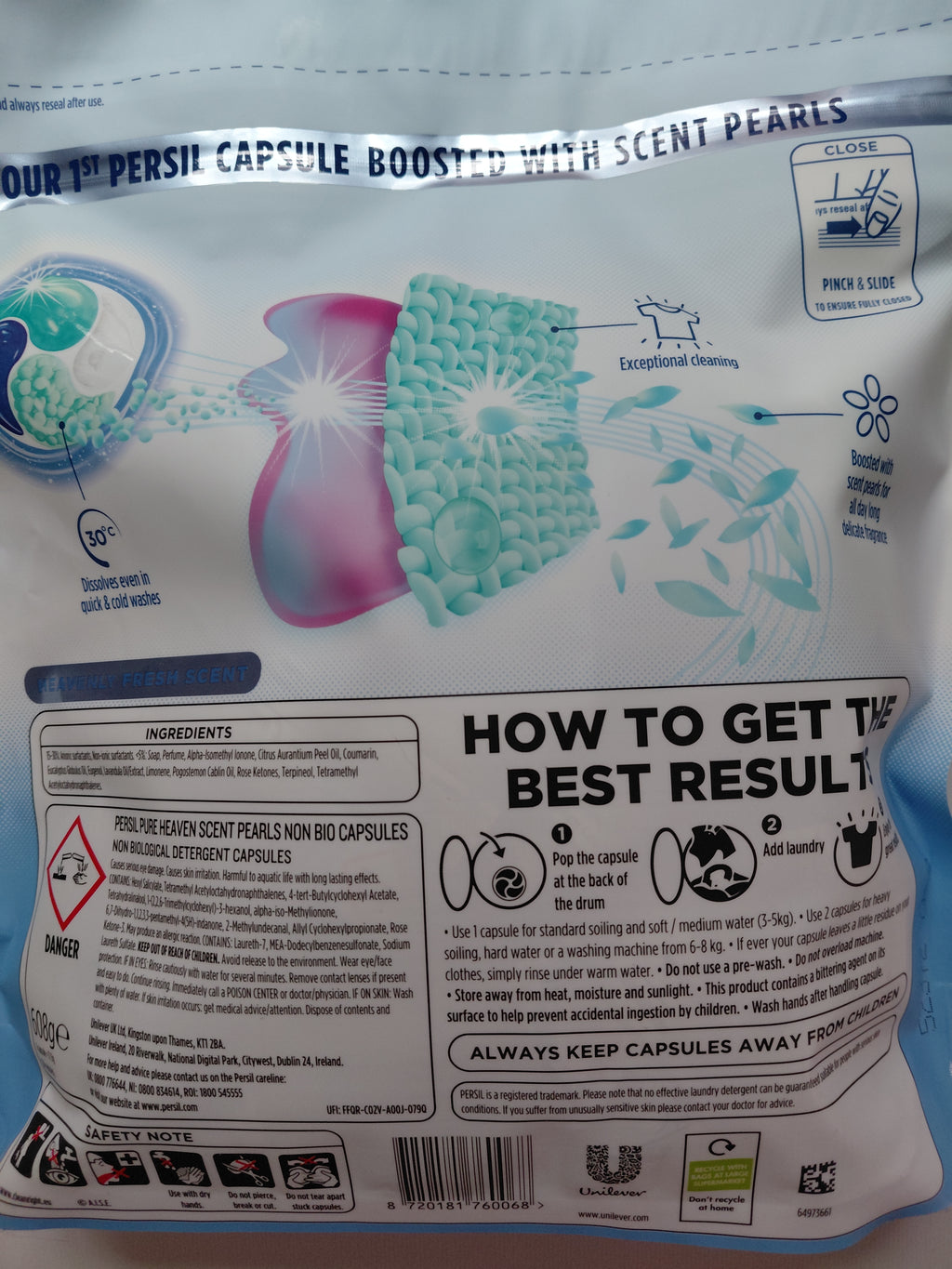 Persil Pure Heaven Scent Pearls Non-Bio Laundry Capsules – 14 Washes