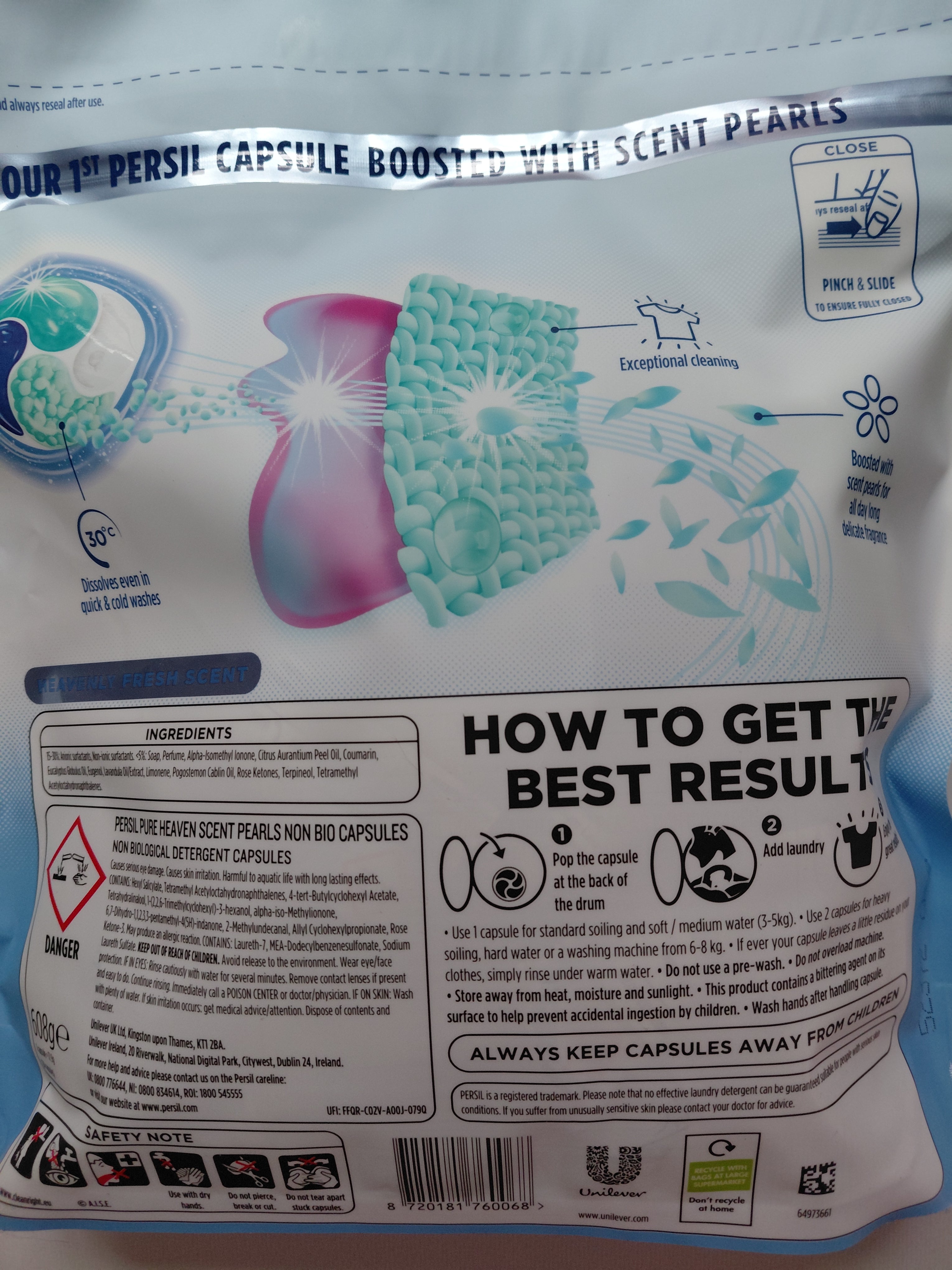 Persil Pure Heaven Scent Pearls Non-Bio Laundry Capsules – 14 Washes