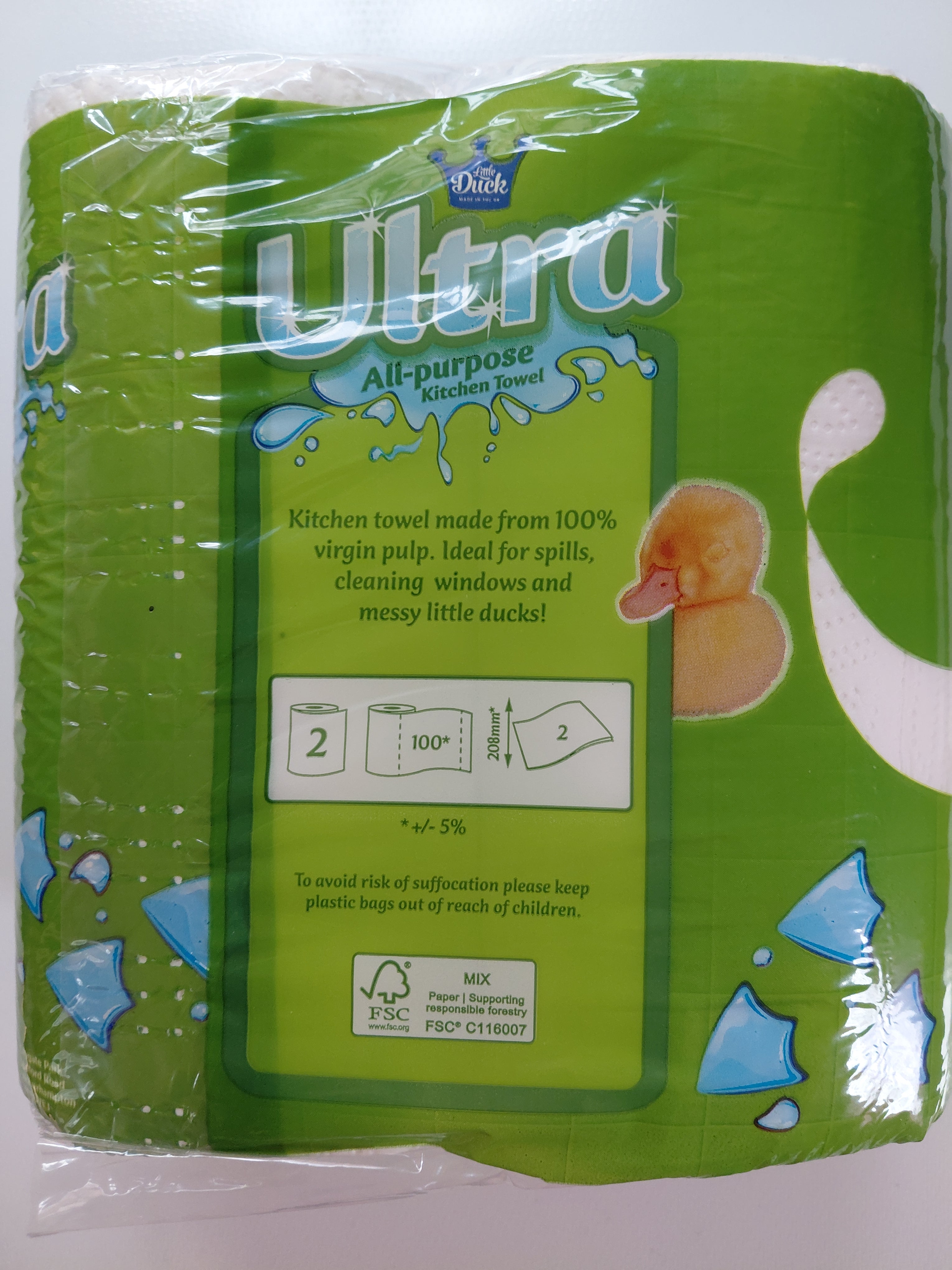 Little Duck Ultra All-Purpose Kitchen Towels – 2 Rolls