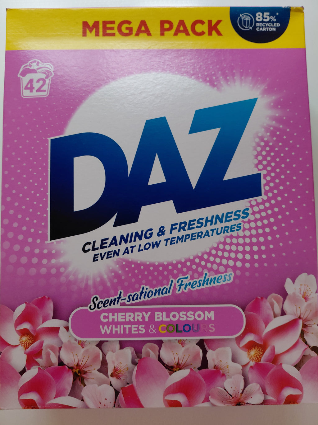 DAZ Cherry Blossom Whites & Colours Laundry Powder – 42 Washes Mega Pack