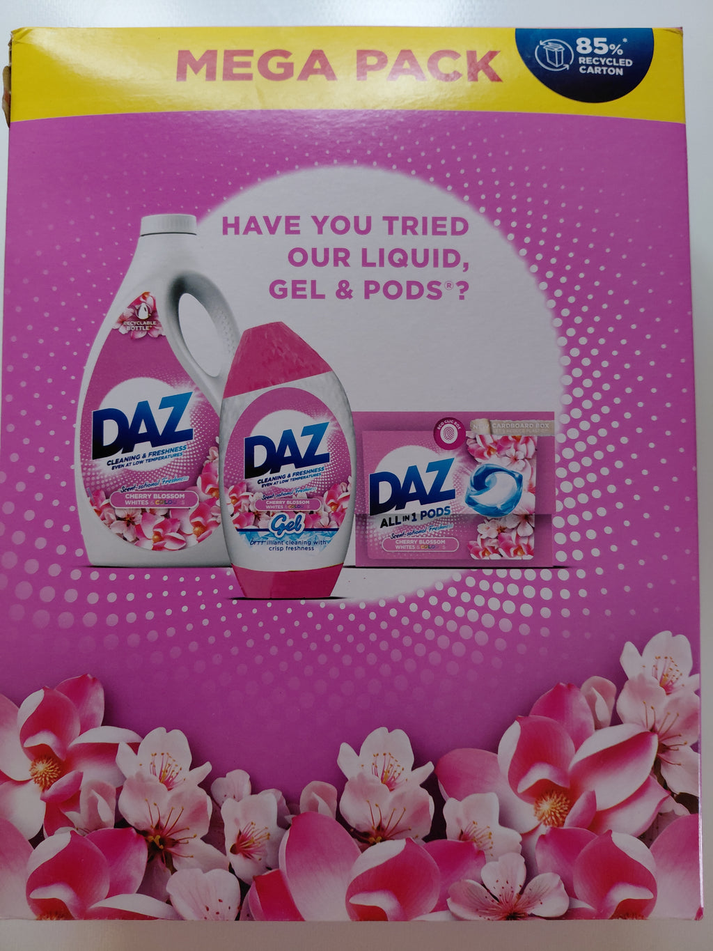 DAZ Cherry Blossom Whites & Colours Laundry Powder – 42 Washes Mega Pack