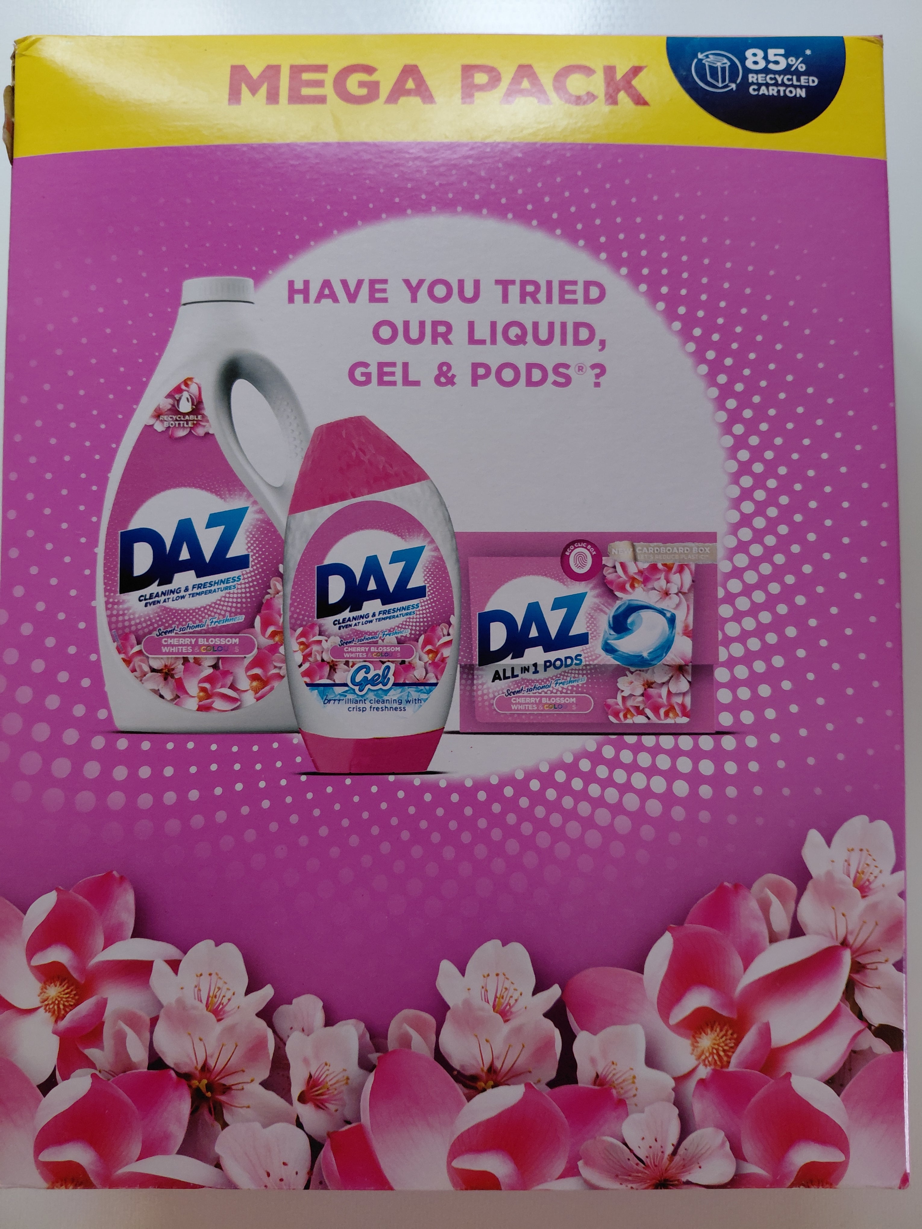 DAZ Cherry Blossom Whites & Colours Laundry Powder – 42 Washes Mega Pack