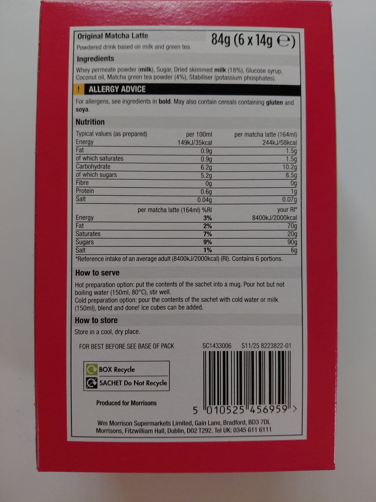 Morrisons Taste of Asia Original Matcha Latte – 84g