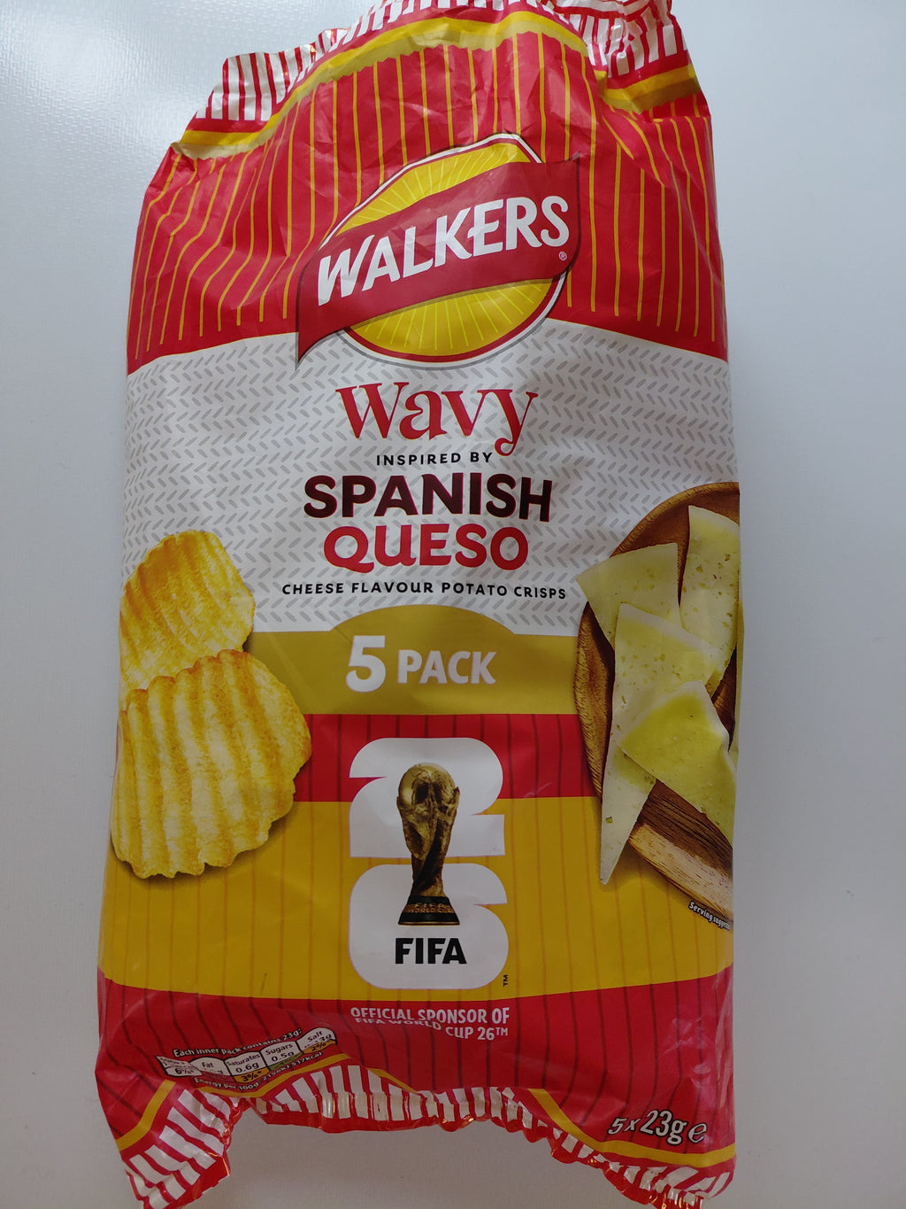 Walkers Wavy Spanish Queso Cheese Flavour Crisps – 5 Pack