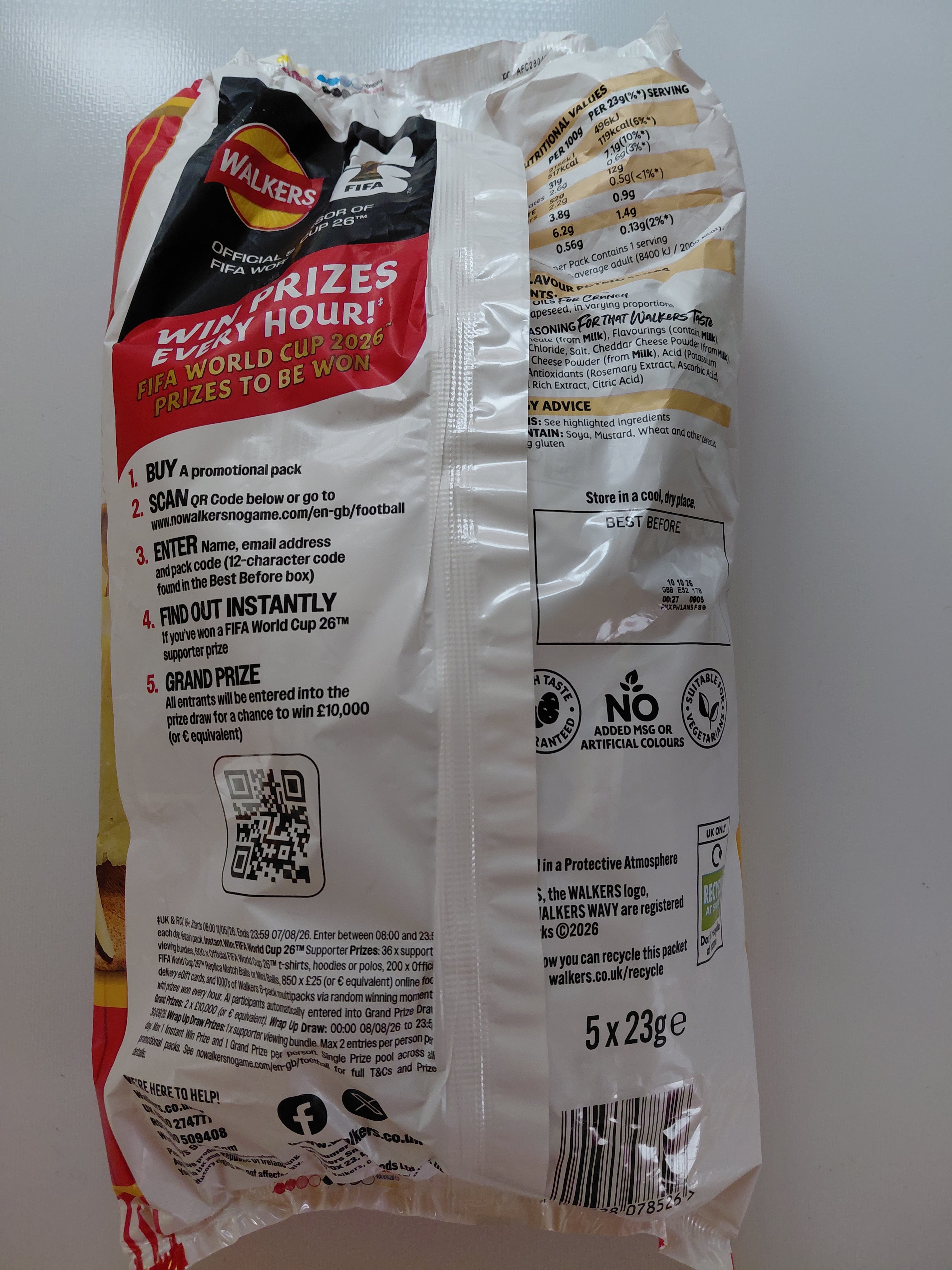Walkers Wavy Spanish Queso Cheese Flavour Crisps – 5 Pack