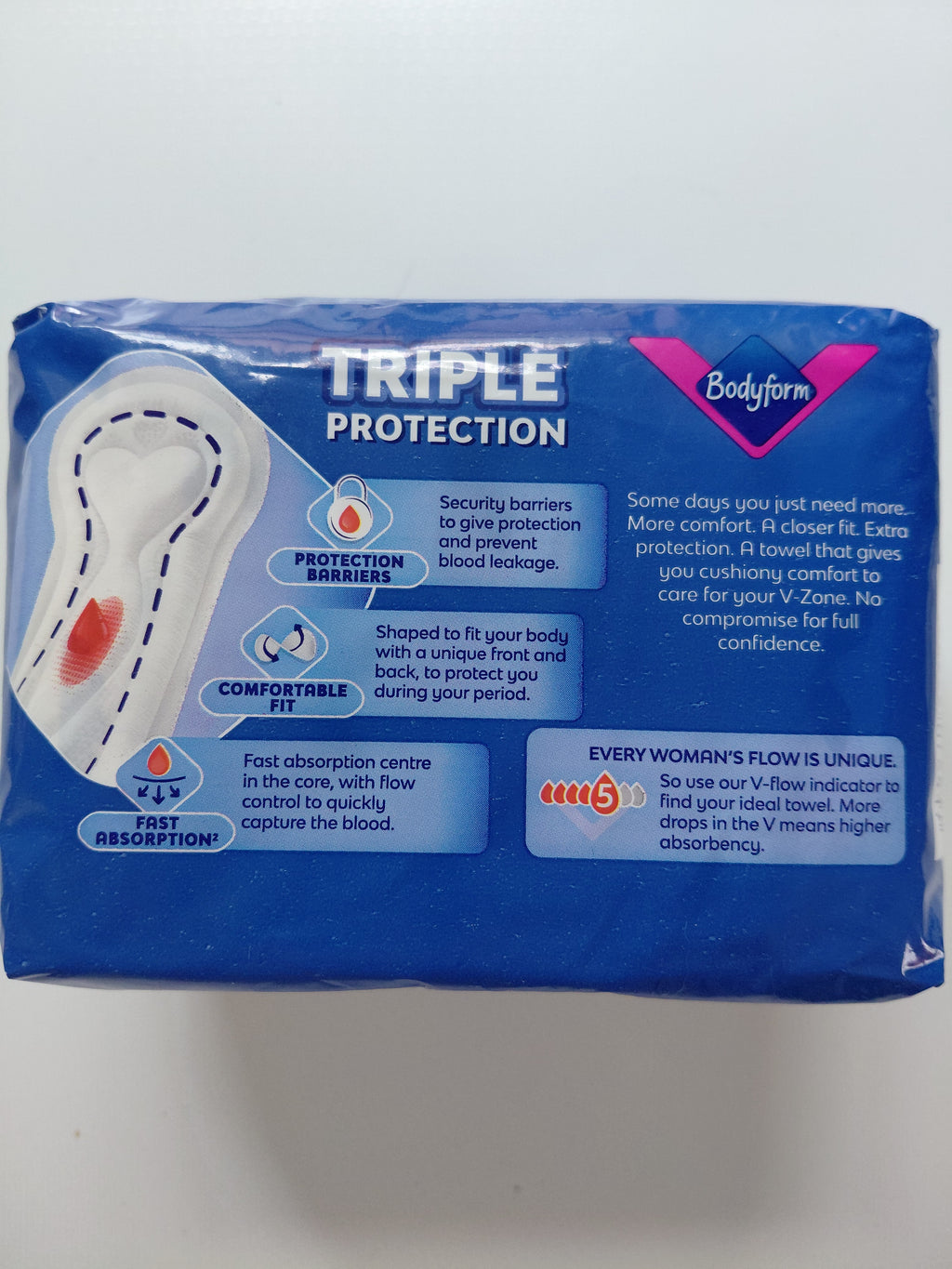 Bodyform Maxi Long Triple Protection Sanitary Pads – 10 Pack