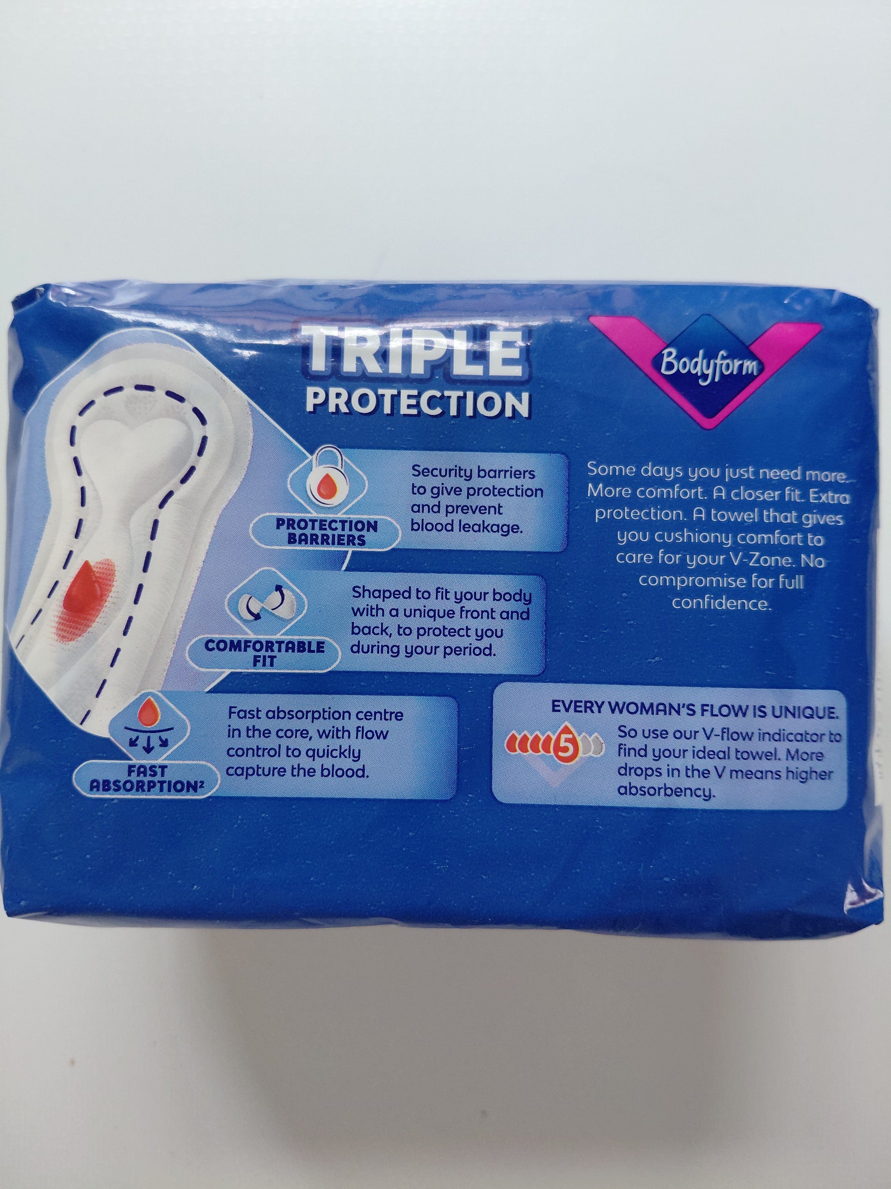 Bodyform Maxi Long Triple Protection Sanitary Pads – 10 Pack