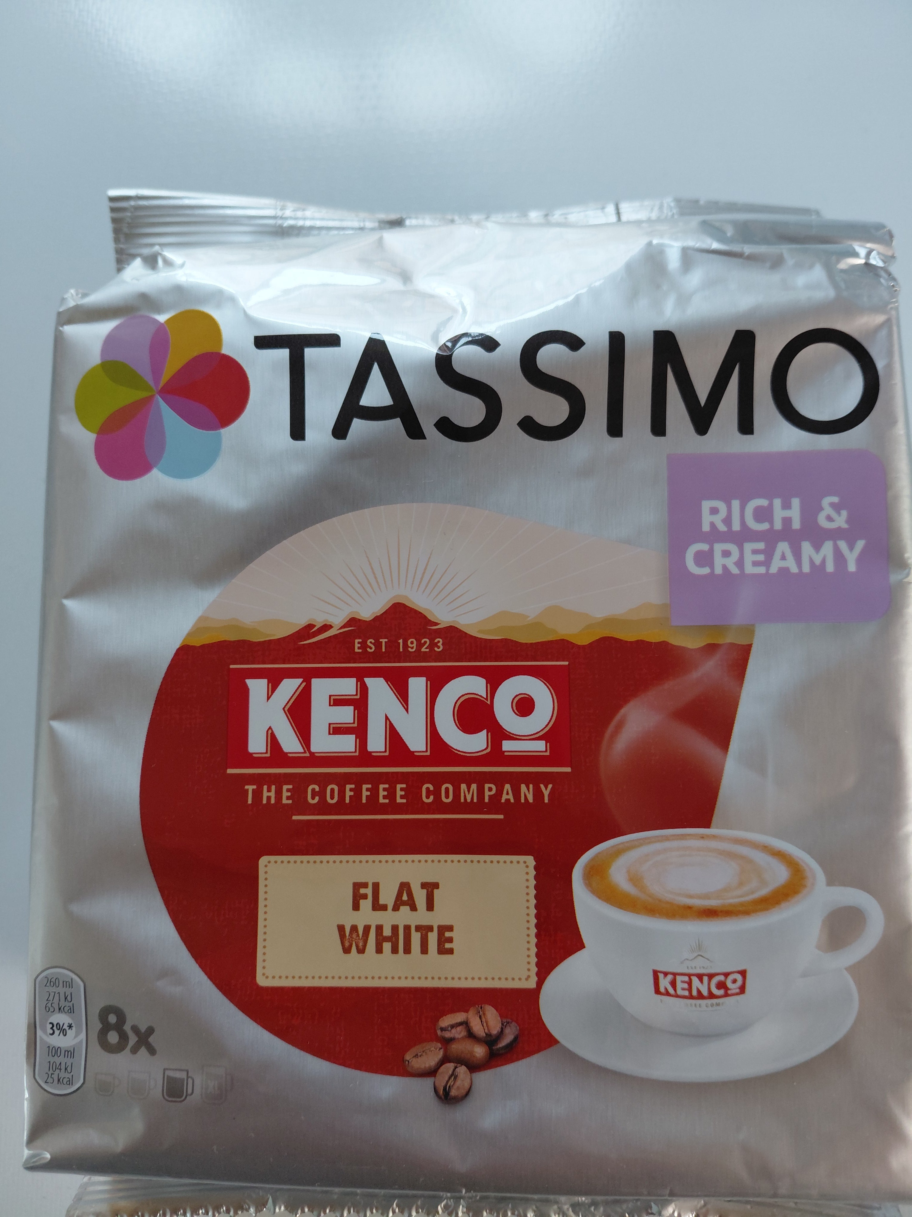 Kenco Tassimo Flat White Coffee Pods – 8 Drinks