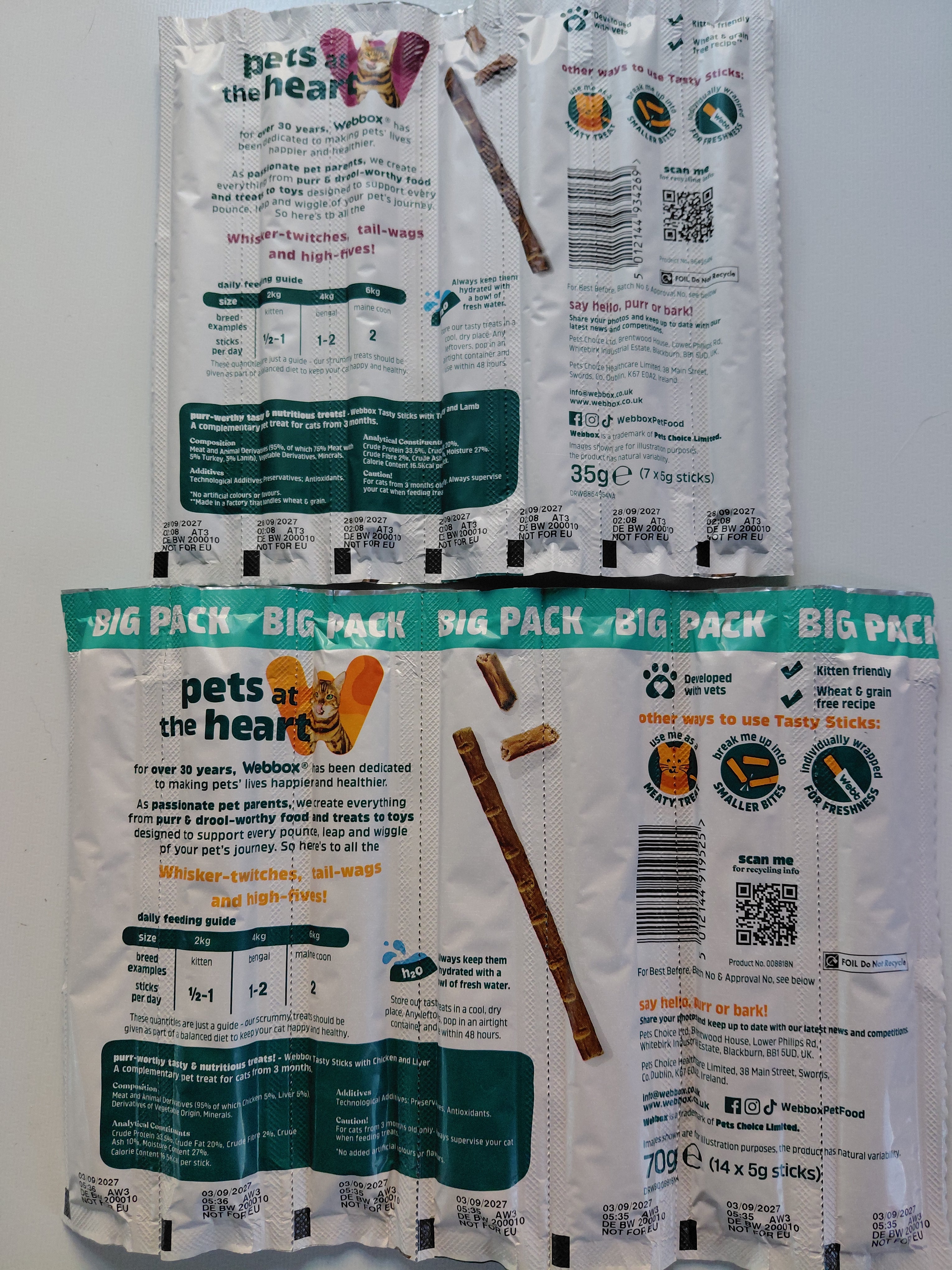 Webbox Tasty Sticks with Turkey & Lamb – 7 Sticks (35g)